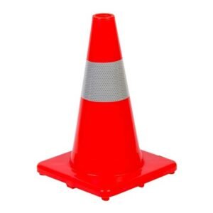 Cono 45 Cm En Pvc Base Cuadrada Con Reflect Salmon